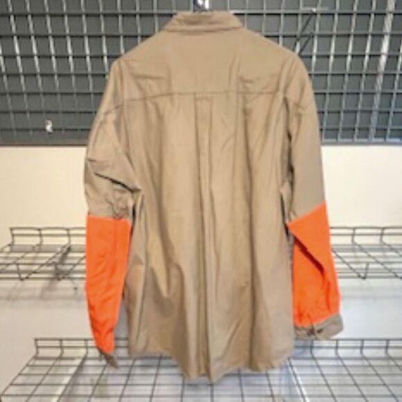 Hunting Shirt Button Up . Size: 2XL {50-52} . Khaki Blaze Orange . Cabela's - Picture 2 of 4